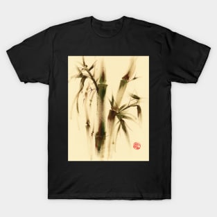 "Awareness" Sumi-e bamboo painting on paper T-Shirt